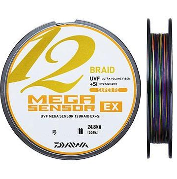 Шнур плетеный Daiwa UVF Mega Sensor 12EX +Si #1.0 (150м, 10.2кг, 0.165мм) #5Color