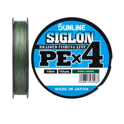 Плетёный шнур Sunline Siglon PEx4 Dark Green 150m #1.7/30lb