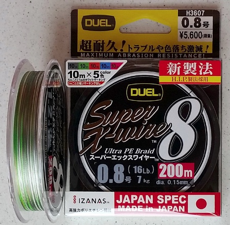Шнур Duel Super X-wire 8  #1.0 200m H3608 color