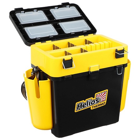 Ящик Helios FishBox Thermo с термоконтейнером 19л/8.5л черно-желтый